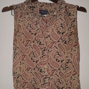 100%silk  paisley blouse